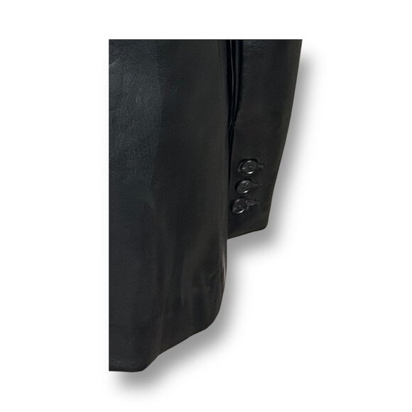 Endless Rose L Black Faux Leather PU Oversized Blazer Jacket Y2K Mob Wife NWT - Picture 8 of 10